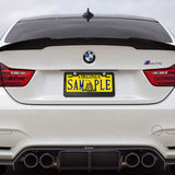 BGGTMO License Plate Frame Carbon Fiber- Black Aluminum Car Tag Frame Holder Printed Carbon Pattern with Rust Proof License Plate Screws and Black & Chrome Caps