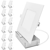 LUXRITE 6-Inch LED Recessed Light with J-Box, Canless Mini Panel Spotlight, 5CCT 2700K-5000K, 10/13/15 Watts, 800/1050/1250 Lumens, CRI90, Dimmable, 120-277V, IC Rated, Wet Rated, ETL Listed (12 Pack)