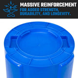 Magnum 44 Gallon Trash Can, High-Vis Blue, Construction Grade, Heavy Duty Plastic