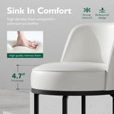 Ollega 26" White Counter Height Bar Stools Set of 6, Anti-Pinch Swivel