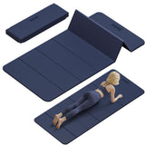 Foldable Yoga Mat, 74"Lx32"Wx1/3"Thick, Folding Exercise Mat, Non-slip Wide Pilates Mats for Home Workout/Travel, Portable Yoga Mat Thick (Navy Blue)