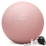 YOTTOY Anti-Burst Exercise Ball for Working Out, Yoga Ball for Pregnancy,Extra Thick Workout Ball for Physical Therapy,Stability Ball for Ball Chair Fitness with Pump (Pink) YOTTOY