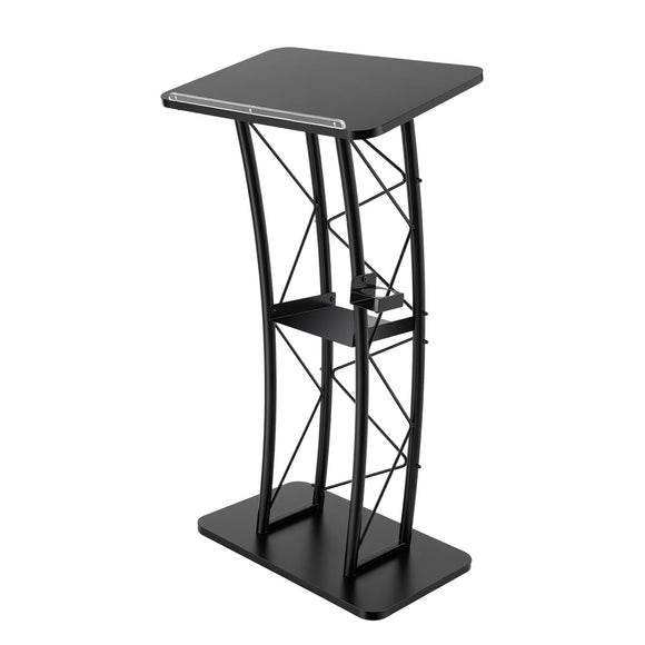 Podium Stand, Metal Black Pulpit Lectern for Speeches Churches, 47inch ...