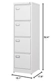 BYNSOE 4 Drawer File Cabinet with Lock Metal Vertical File Storage Cabinet Office Home Steel Vertical File Cabinet for A4 Legal/Letter Size Narrow File Cabinet Locked,Assembly Required