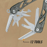 Gerber Gear Suspension 12-in-1 EDC Multi-Plier Multitool with Pocket Knife, Needle Nose Pliers, Wire Cutters and More, Gifts for Men, Camping and Survival, Grey