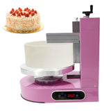 ZERNEIL Automatic Cake Decorating Machine, 200W Cake Cream Spreading Coating Smearing Machine for 4" to 12" Cake, Professional Cake Frosting Applicator W/LCD Display & Adjustable Scraper (Pink)