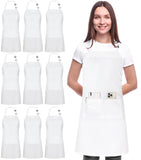 Utopia Kitchen 10 Pack Bib Apron, Unisex Adjustable Aprons with 2 Pockets, Waterdrop Resistant Cooking Kitchen Chef Apron for Men Women