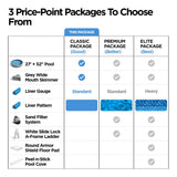 AquaDoc Coventry Round Steel Wall Above Ground Pool Kit 27' x 52" in Pewter Gray Finish with Wide Mouth Skimmer and Solid Blue Overlap Liner Classic Package - Made in North America