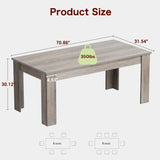 Garvee 71" Farmhouse Dining Table for 6-8 People, Rectangular Kitchen Table
