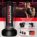 Freestanding Punching Bag for Adult Teens, 70" Heavy Punching Bag with Boxing Gloves and Electric Air Pump for Beginners Kickboxing Training MMA Muay Thai Fitness Office Home Gym SPOXING