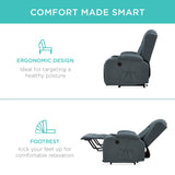 Best Choice Products PU Leather Electric Power Lift Chair, Recliner Massage Chair, Adjustable Furniture for Back, Legs w/ 3 Positions, USB Port, Heat, Cupholders, Easy-to-Reach Side Button - Blue