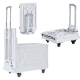 Foldable Shopping Cart with Wheels, Collapsible Rolling Crate for Groceries, Folding Storage Box with Handle,