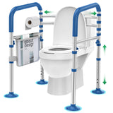 Loyoda Toilet Safety Rails for Seniors,Adjustable Toilet Handles for Elderly and Disabled (350 Lb),Foldable Toilet Rails Fit Most Toilets