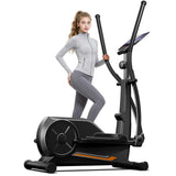 CURSOR Elliptical Exercise Machine, Elliptical Machine for Home with Hyper-Quiet Magnetic Driving System,8&16 Levels Resistance,Compact Elliptical with 12IN Stride,LCD Monitor,350LBS Weight Capacity
