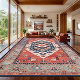 SERISSA 10x14 Washable Non Slip Boho Area Rug for Living Room