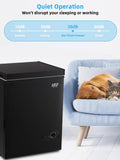 Chest Freezer 3.5 Cu.Ft Mini 7 Gears Temperature Control Compact Deep Freezer with Top Open Door and Removable Storage Basket Black