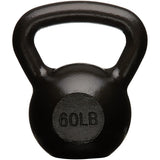 Amazon Basics Cast Iron Kettlebell for Strength Training, Wide Handle, 60 Pounds, Black