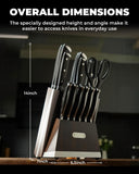 OOU 2025 Kitchen Knife Set with Block, 15-Piece German Stainless Steel Knife Blcok Set with Sharpening Rod, Ergonomic Wood Handle,Premium Razor-Sharp Knives Set for Kitchen