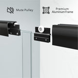 ENSO SENKA 60" W x 58" H Semi-Frameless Bypass Sliding Bathtub Shower Door, Easy-to-Clean Treated Clear Tempered Glass, Matte Black