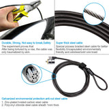 LORADAR Laptop Cable Lock - 6.7Ft Security Cable with Adhesive Anchors - Compatible for Tablets, Laptops, iMac & Other Devices - 3 Keys (Keyed Different)