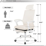 Mesh Ergonomic Office Chair with Footrest Home Office Desk Chair with Headrest and Backrest