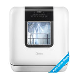 Midea MDC17P2DWW Countertop Dishwasher Portable with 6L(1.59G) Built-in Water Tank, 5+2 Programs, Auto Door Open, Dual Drying System, Energy-Saving and Odor Removal, for Apartments, Dorms& RVs, White
