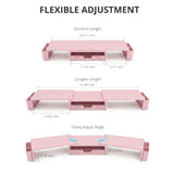 OPNICE Desk Organizers and Accessories, Dual Monitor Stand Riser with Drawer and 2 Pen Holders, Desk Shelf Computer Racks & Printer Stand for Office Workspace Organizers, Desktop Organization (Light Pink)