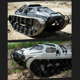 GoolRC RC Tank Car, 1/12 Scale 2.4GHz Remote Control Tank, 360?Rotating Off-Road RC Crawler Military Vehicle with Rechargeable Battery Gifts for Adults (Green)