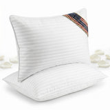 Better Bedding Company Bed Pillows for Sleeping - Standard/Queen Pillows Set of 2 - Cooling Down Alternative Hotel Quality Pillow for Side, Back & Stomach Sleepers - 100% Cotton Cover Bedding (Medium)