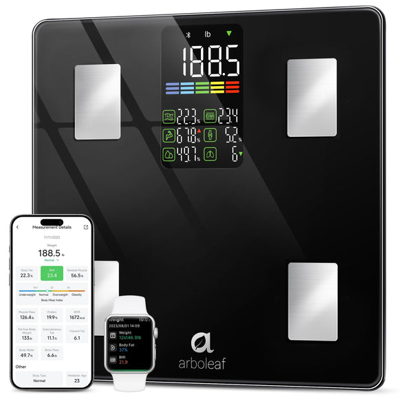 Bathroom Scale, Large LED Display, 14 Body Composition arboleaf