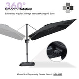 PURPLE LEAF Patio Outdoor Umbrella 9' x 9' Square All-Weather Black