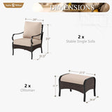 Sophia & William Metal Patio Furniture Set, 4 Pieces Outdoor Conversation