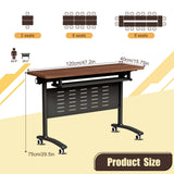 Folding Conference Room Table, Modern Conference Tables with Wheels for Office Classroom