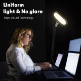 LitONES LED Desk Lamp for Home Office, Eye-Caring Diffused Desk Light, 3 Color Temperature 10 Brightness Computer Light, Dimmable Desk Light with Memory & Timer Func, Metal Swing Arm Table Lamp
