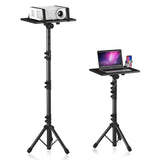 Projector Stand Tripod Adjustable, Laptop Height from 23.5 to 63.5 inches with Gooseneck Phone Holder, Floor for Office