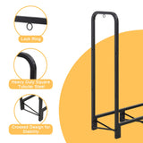 Werph 12FT Firewood Rack Outdoor,Heavy Duty Firewood Storage Rack,Outdoor Firewood Rack with Cover,Wood Rack Log Rack for Outdoor & Indoors, Black
