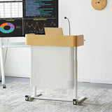 le Laptop Stand with 4 Wheels Metal Podium for Church School Office Modern Speaker Table Portable Presentat Desk Conference Use