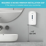 AIKE 33.8oz Automatic Wall Mount Liquid Soap Dispenser with Commercial ABS Construction, Model AK1226S(White)