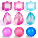 Mini Squishy Toys 9 Pack, Sensory Fidget Toy Variety Set with Cube, Ball & Drop Shapes, Soft Squeeze Stress Relief Toys, Slow Rising Squishies for Teens & Adults, Desk Toys, Party Favors Gifts