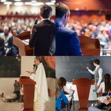 Wooden Podium, Steady Floor Standing Speaking Lectern Stand, Portable Podium Stand Reception Desk