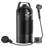 Tadomoe Portable Shower for Camping, 5 Gal/20L Solar Heating Camp Shower Bag with Foot Pump,Outdoor Shower with Portable Shower Head & Sprayer,Travel Gear for Beach,Overlanding,Pet Cleaning (Black)