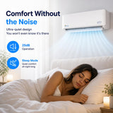 Senville LETO Series Mini Split Air Conditioner Heat Pump, 9000 BTU 110/120V, Inverter, Works with Alexa, SEER2 21.5, White