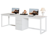Tribesigns 78.7'' 2 Person Computer Desk with 3 Drawers, Extra Long Double Office Desk with Storage, Modern Dual Study Writing Table Workstation for Home Office, White