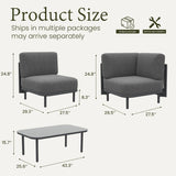 LayinSun 9 Pieces Patio Furniture Set with Coffee Table