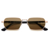 SOJOS Retro Rectangle Polarized 90s Sunglasses Women Men SJ1270 Gold/Bro