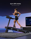 Aeriflo Treadmills for Home with 20% Auto Incline, T510A Foldable Treadmill with 20" Extra Wide Running Belt, 12.4 MPH High Speed, Kinomap App & Wireless Charging, 3.5 HP Power Running Treadmill