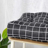 HXAZGSJY Chair Cushions for Dining Chairs Bohemian Soft Patio Chair Pads Indoor Office Home Kitchen Square Dining Chair Cushion Pillow Black Grid 20"x20"x4"