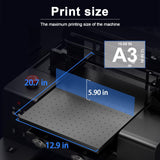 DXZ Upgraded A3 UV Printer with L805 6-Color Printhead, Vacuum Platform & White Ink System – High-Resolution Flatbed Printing for Phone Cases, Bottles, Wood & More (Printer+Laptop)