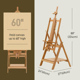 ATWORTH Large Wooden Easel for Painting: Artist H Frame Easel Stand with Upgrade Hardware- Hold Canvas up to 93" - Professional Art Easel for Adults