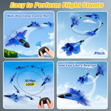 Fremego RC Airplane F22 Fighter Jet for Kids & Adults 2.4GHz Remote Control with Gyro Stabilization, LED Lights, Crash Resistant EPP Foam, Perfect Beginner Gift(Blue)